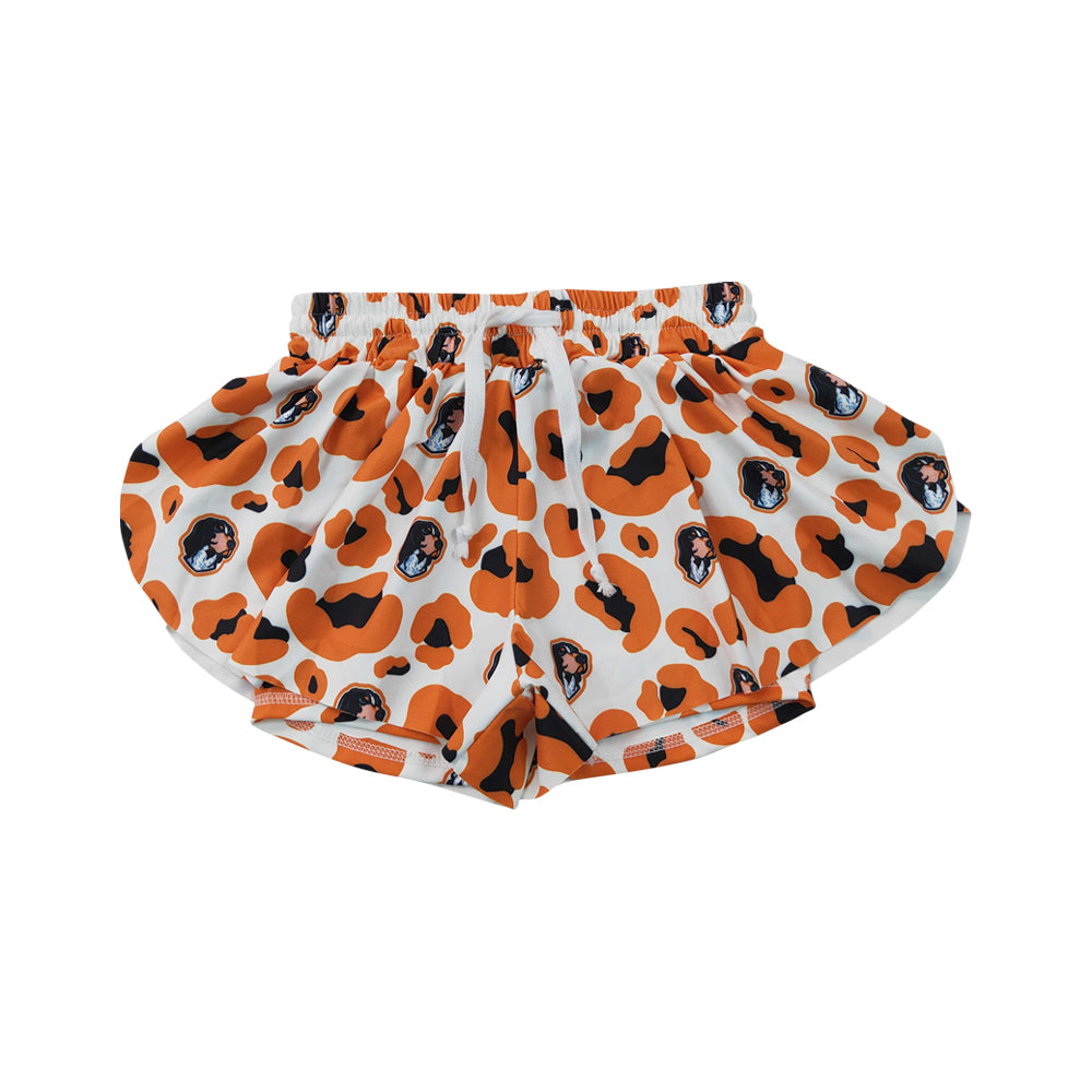 Athletic Gameday Football Orange girl shorts SS0816