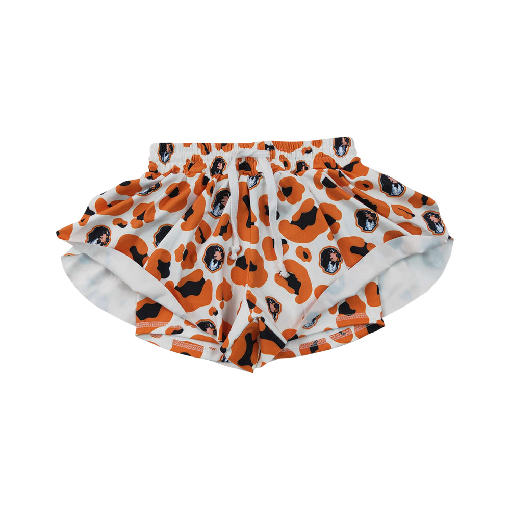 Athletic Gameday Football Orange girl shorts SS0816
