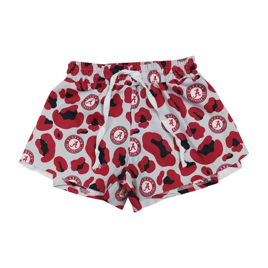 Gameday Red Leopard Girls shorts SS0817