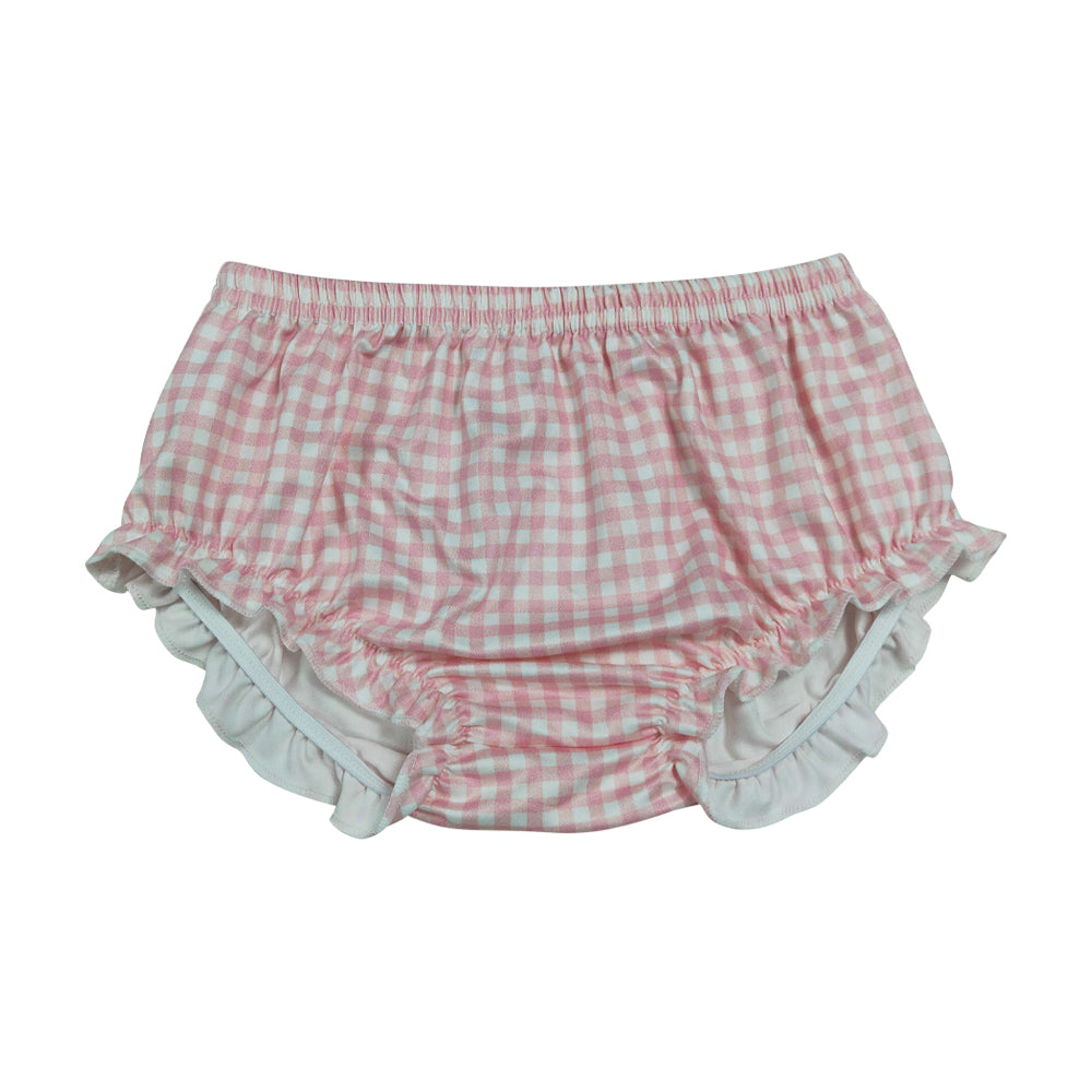 pink plaid print Baby Bummies SS0939