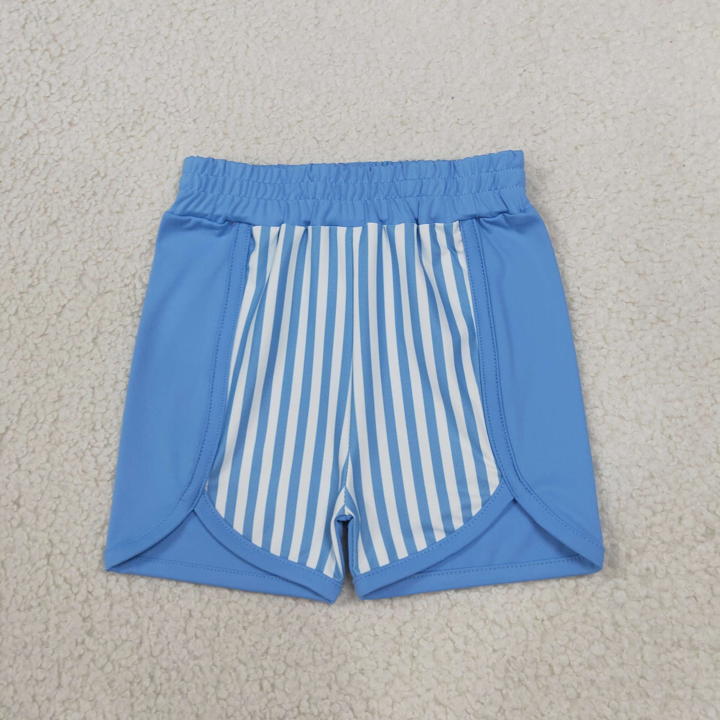 SS0950 Stripe Sky Blue Yoga Girl's Shorts
