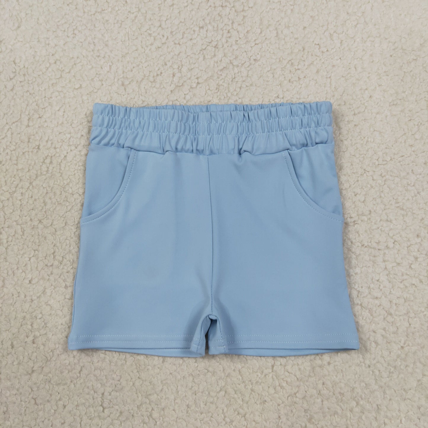 SS0961 Solid Blue Yoga Girl's Shorts