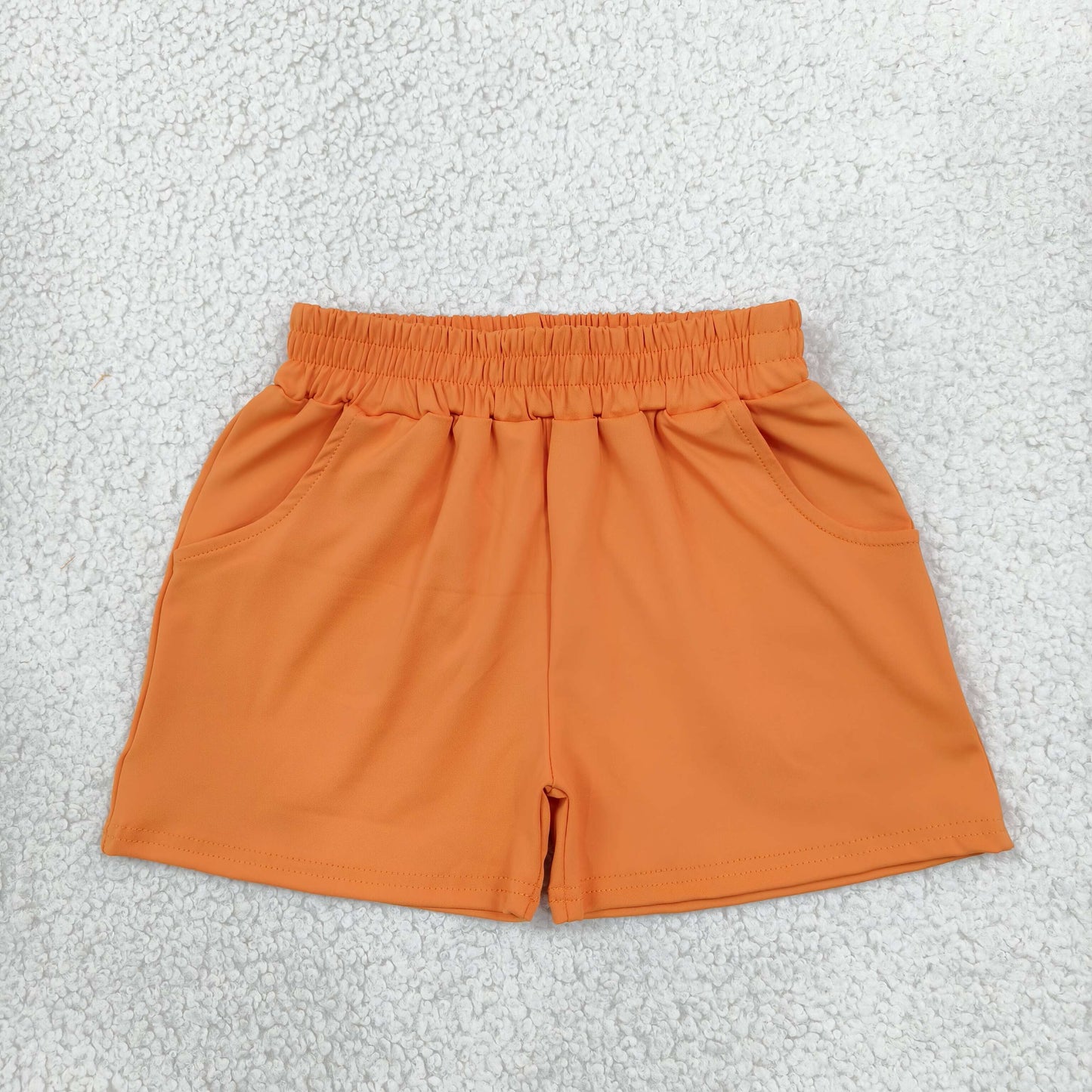 SS0980 Solid Orange Yoga Girl's Shorts