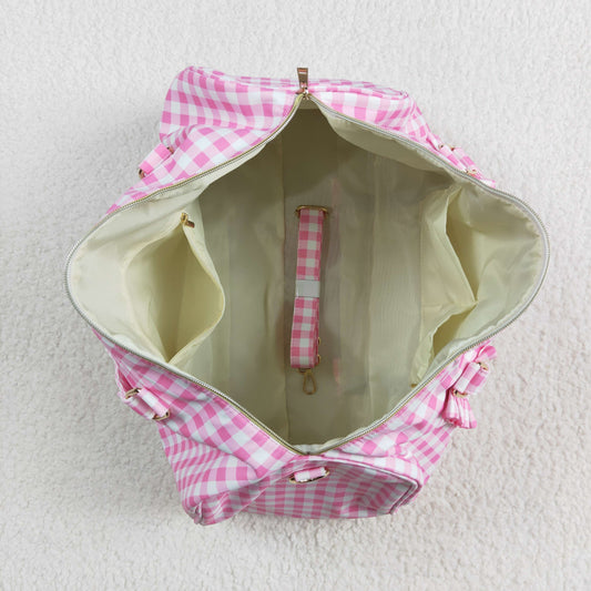 Pink plaid  Lace Gym bag
