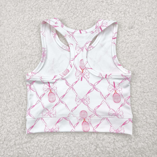 Pink bow girl yoga vest