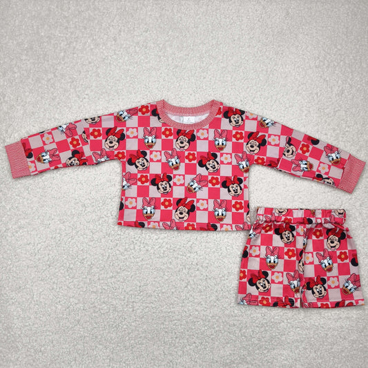 Pink cartoon long sleeve girls Suit