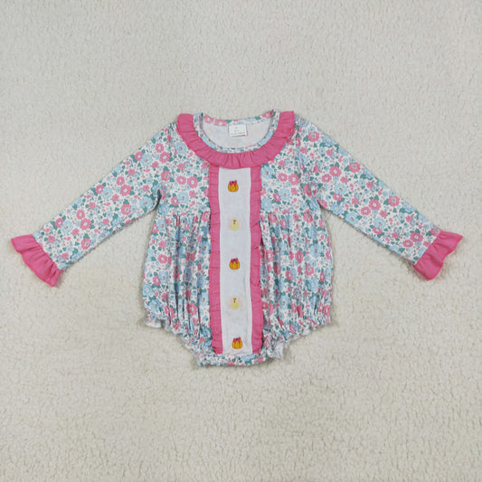 Halloween Pumpkin embroidery flowers Baby Romper LR2219