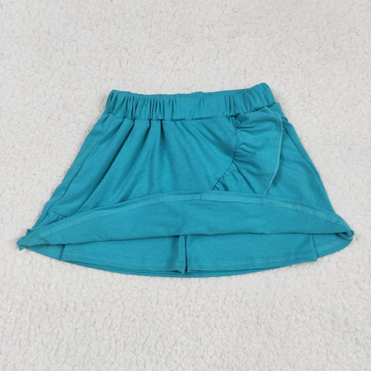 Blue Green print short skirt