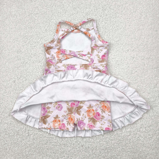 Pink orange orange yoga sleeveless print girl set