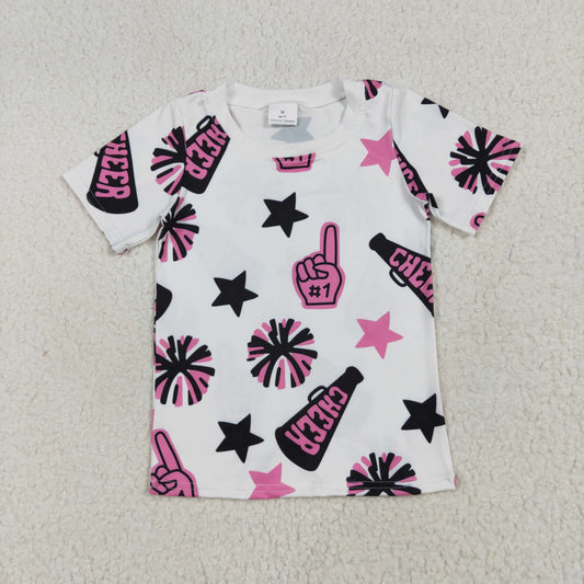 Pink black Cheer short sleeve Shirt GT0994