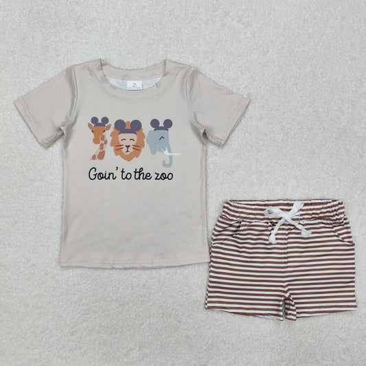 animals zoo print boys summer outfit