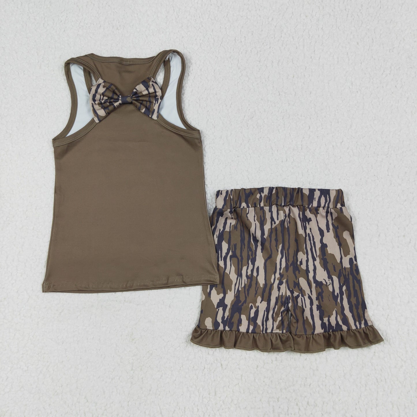 Brown camo Girls Suit Summer Set GSSO1627