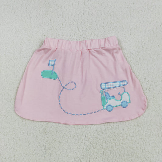pink golf cart embroidery short skirt GLK0071