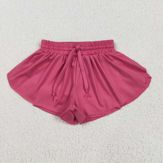 Hot pink solid Kids yoga Short SS0551