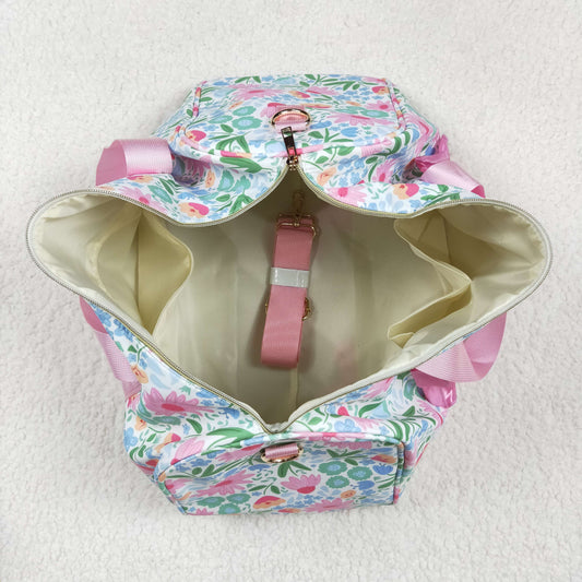 Flowers Leaves pink  Lace Gym bag