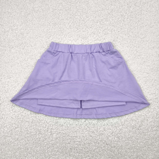 Purple solid print short yoga  skirt