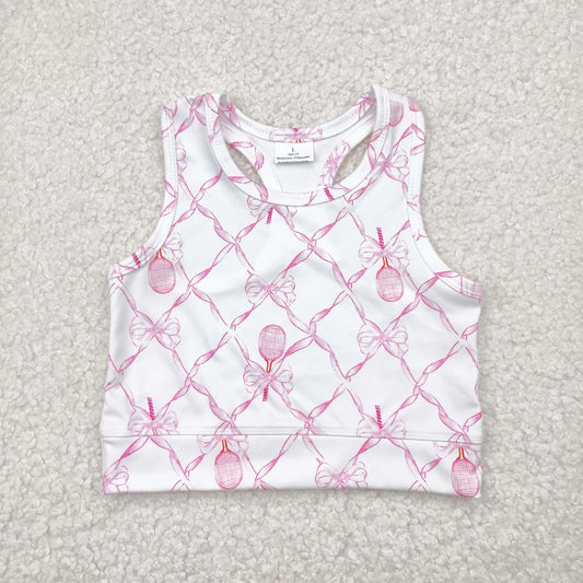 Pink bow girl yoga vest