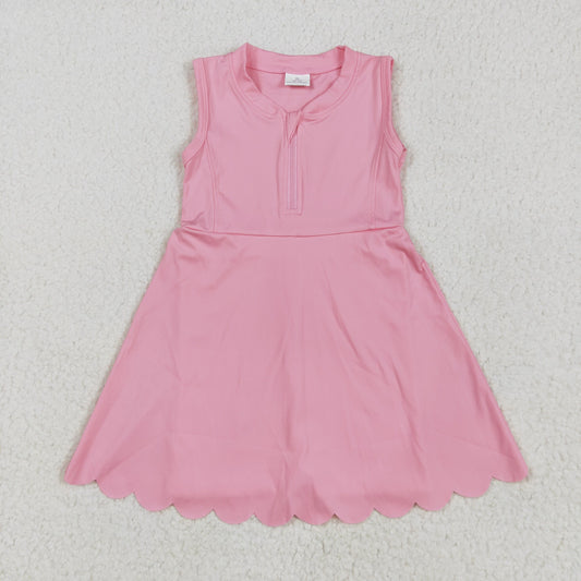 peach Pink ZIP-up sleeveless girl yoga set