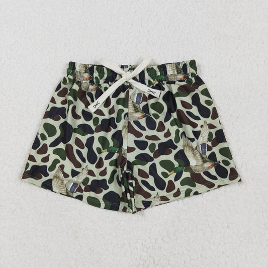 Green camo duck Print short swim
