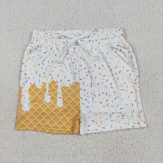 White ice scream sprinkle  print shorts SS0625