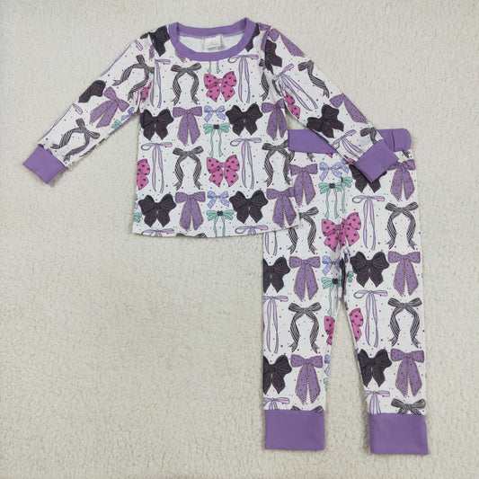 purple black bows long sleeve boys Suit GLP2533