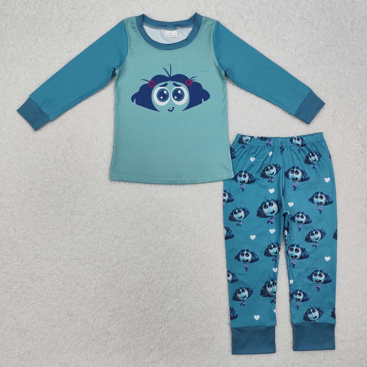 blue green cartoon long sleeve boys Suit