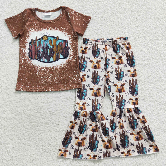 Western Cactus Bell Pants Set