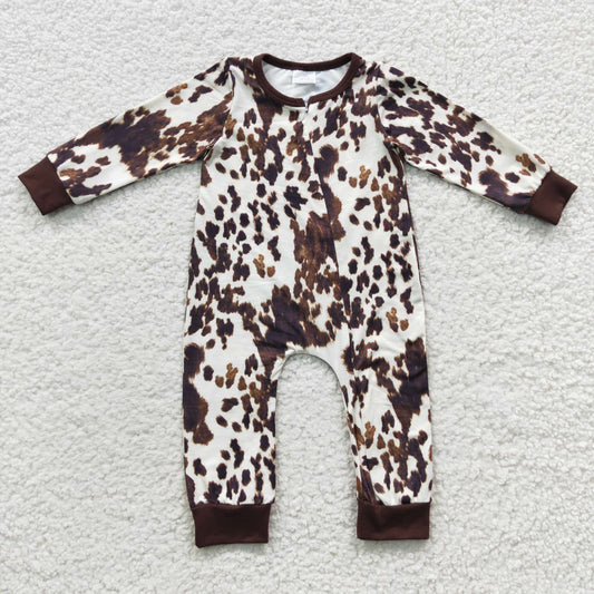 Leopard Baby Romper With zipper