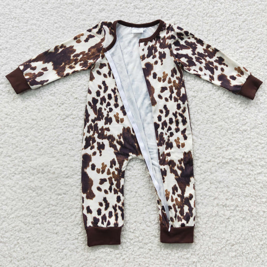 Leopard Baby Romper With zipper