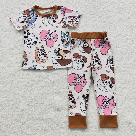 Cartoon Dog Short Sleeve Pants Pajamas