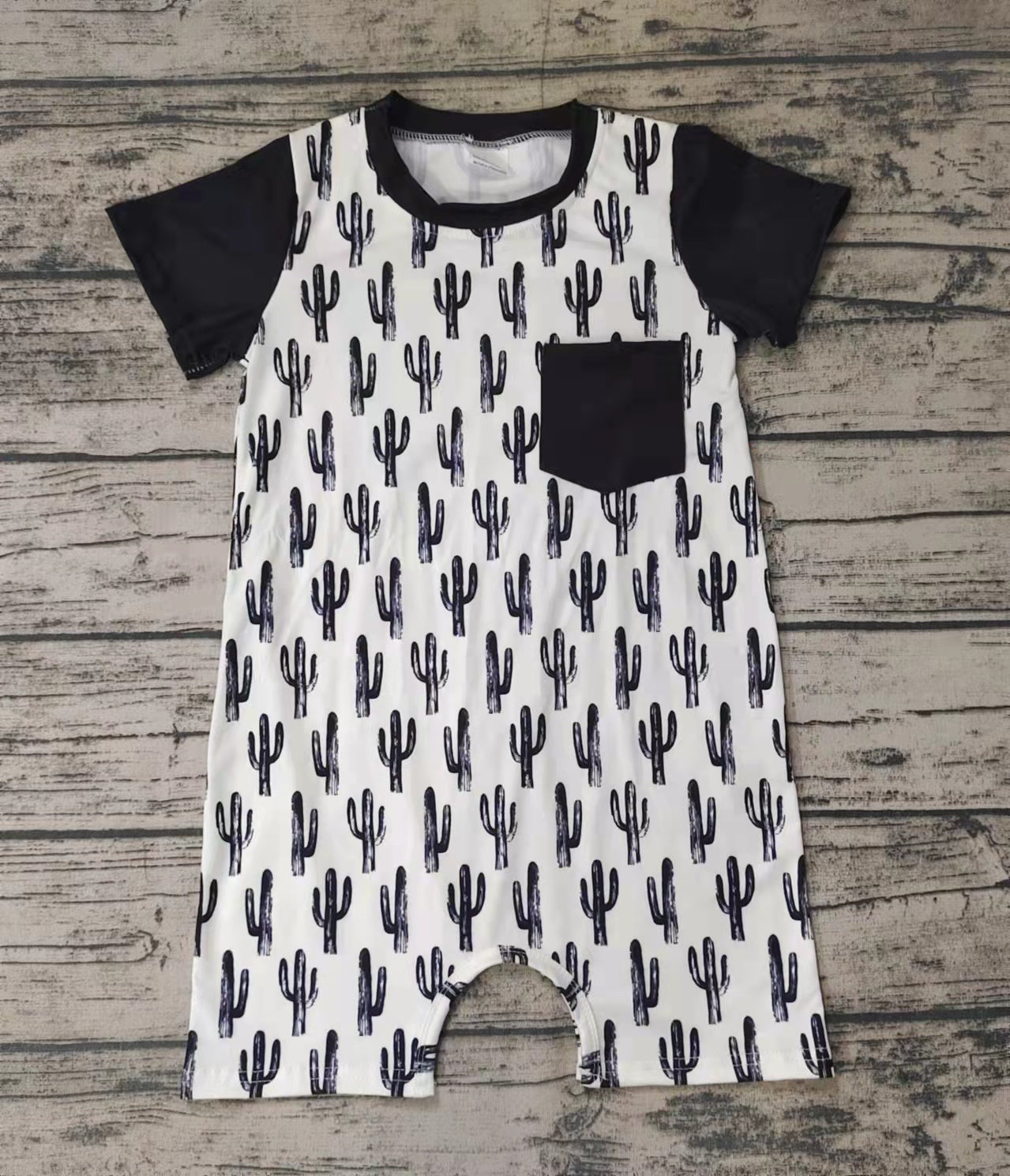 Boy Black Cactus Baby Romper