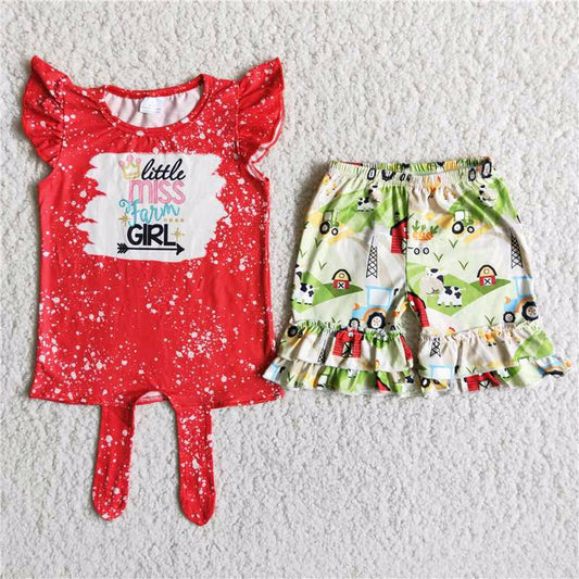 Farm red summer girl set