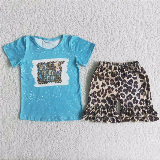 cow Leopard summer girl set