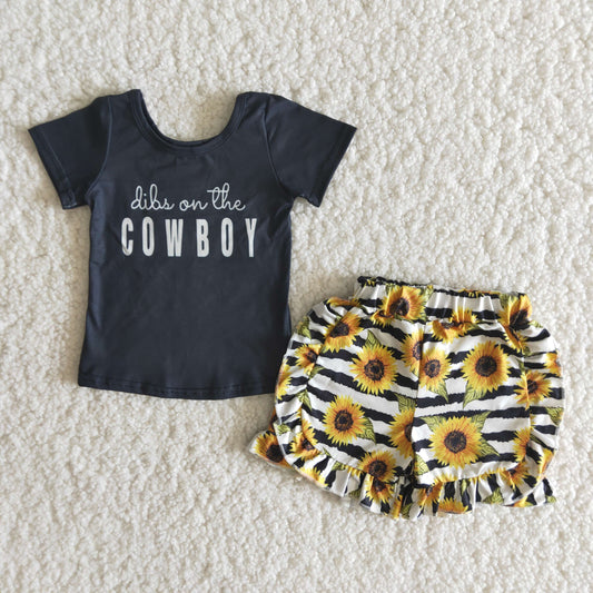 cowboy sunflower summer girl set