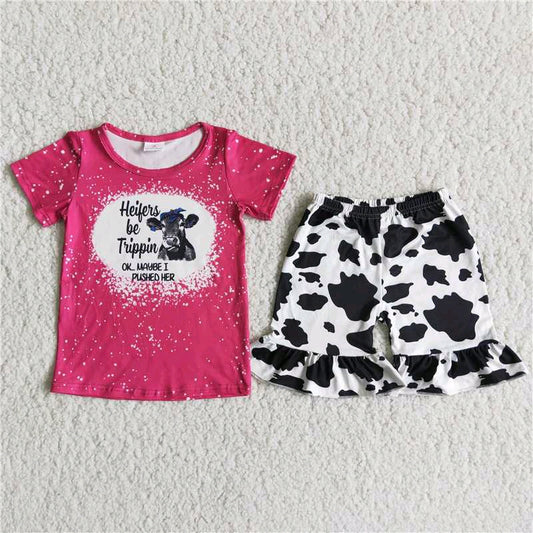 cow pink summer  set