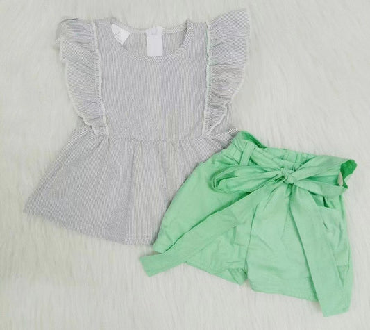 ruffle green short summer outfits