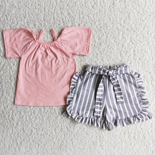 pink striped shorts summer outfits