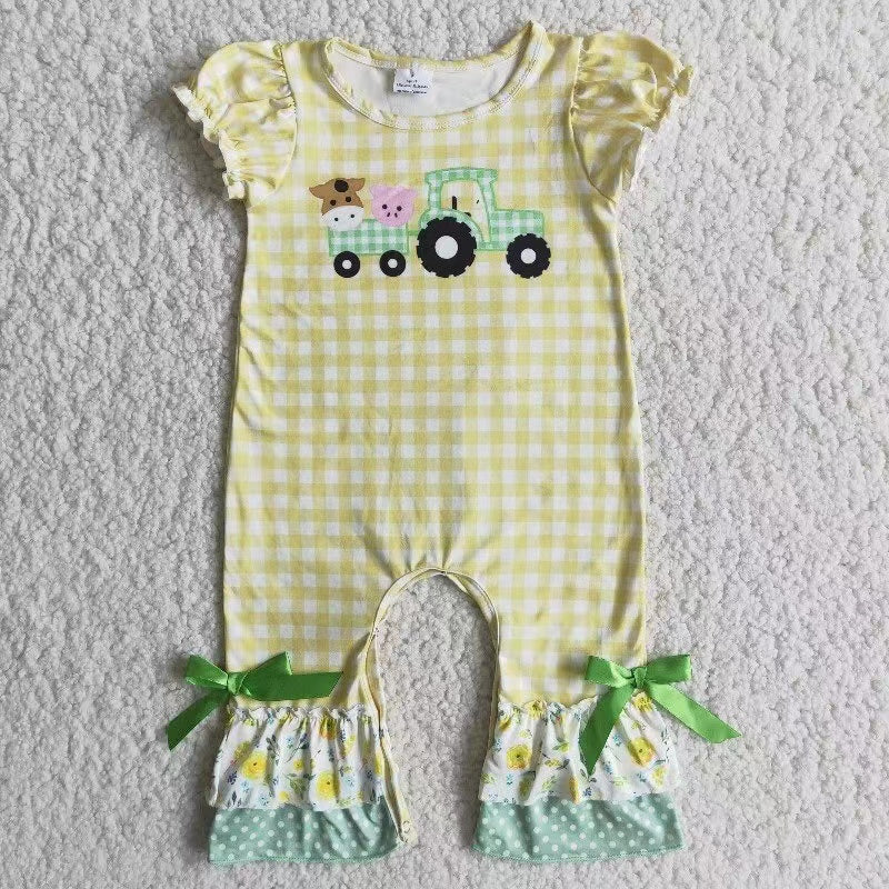 green car baby romper