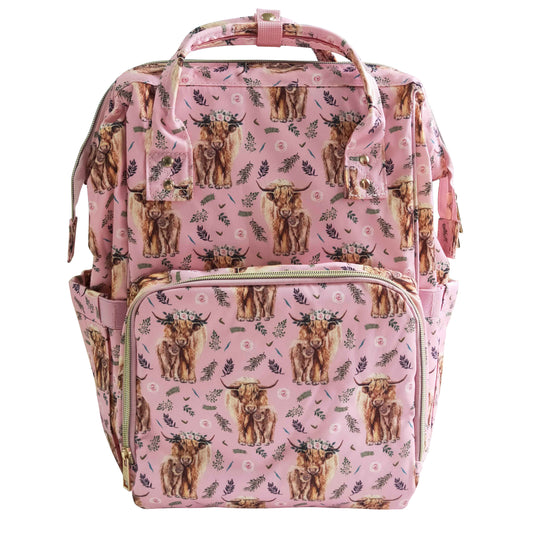 Pink Highland Cow Bag