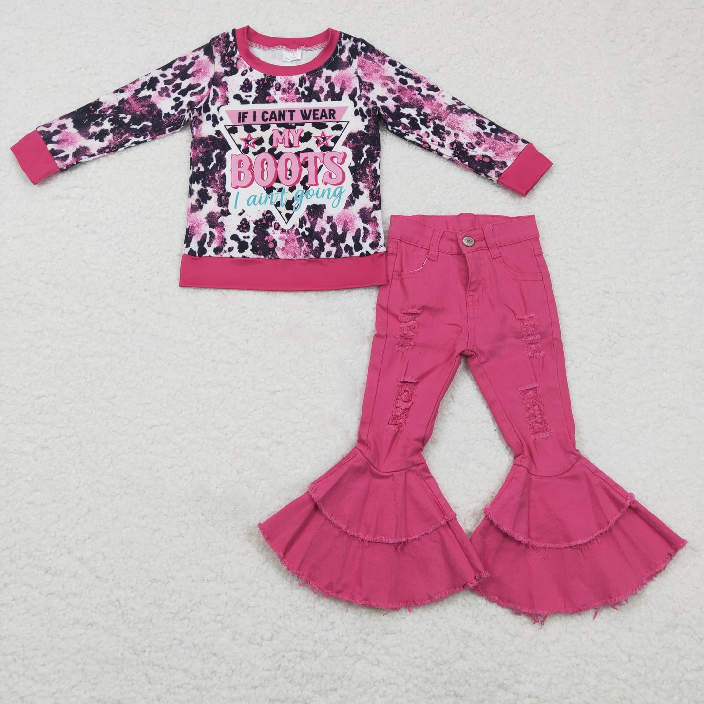 Fall MY Boots Shirt Pink Jeans