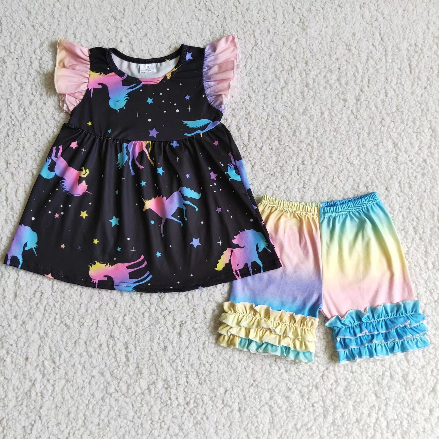 Summer Unicorn Short Girls set