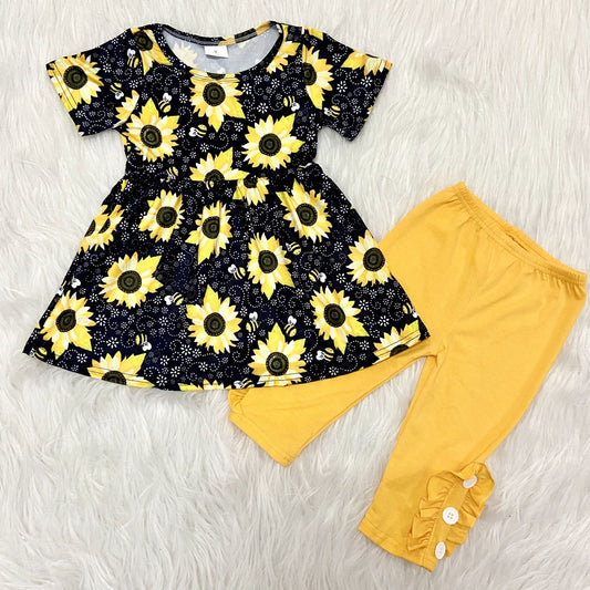 sunflowers yellow Boutique girl outfits