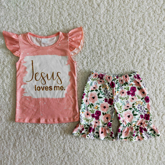 flowers JUSUS LOVE ME pink summer  set