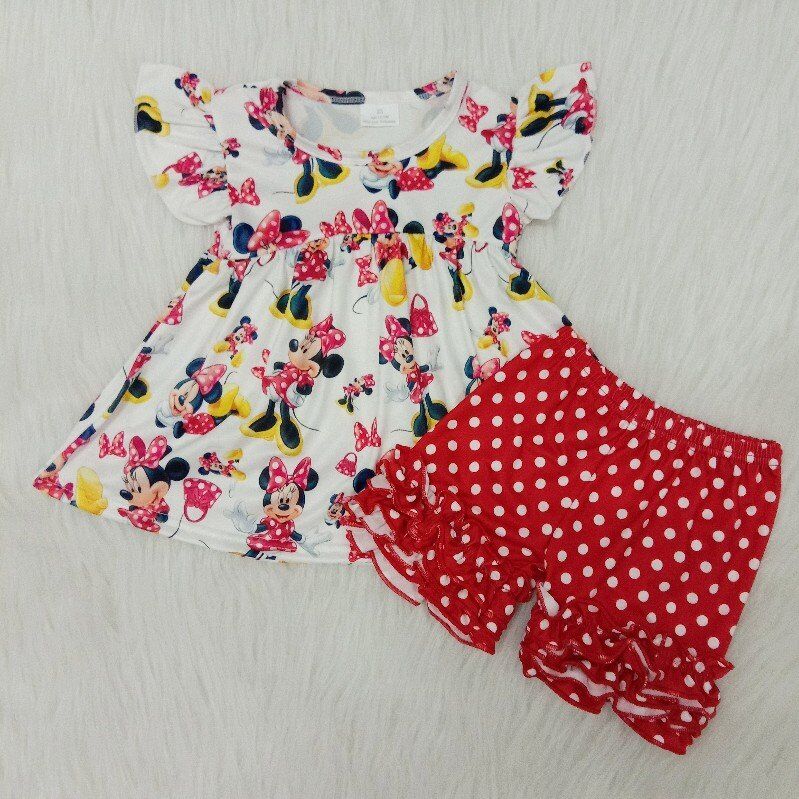 summer short Red cartoon Boutique set