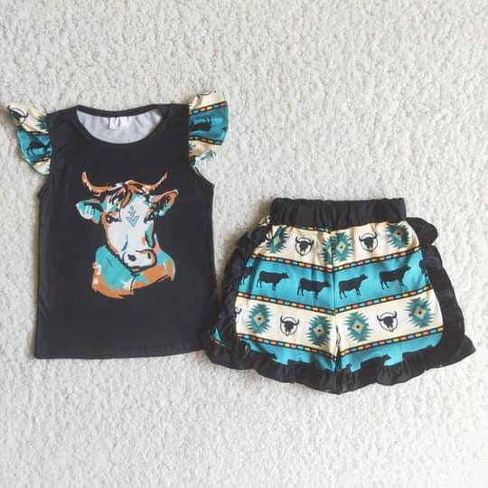 Back Cow Girl's Summer Set