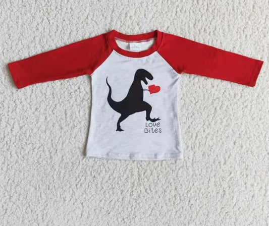 Valentine's Day Dinosaur Boy's Top