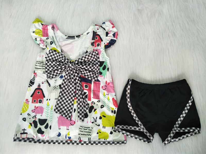 summer Farm with bow Boutique set