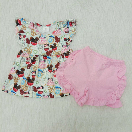 summer Red cartoon Boutique set