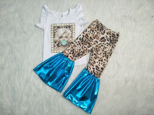 Leopard print on white top Boutique girl outfits