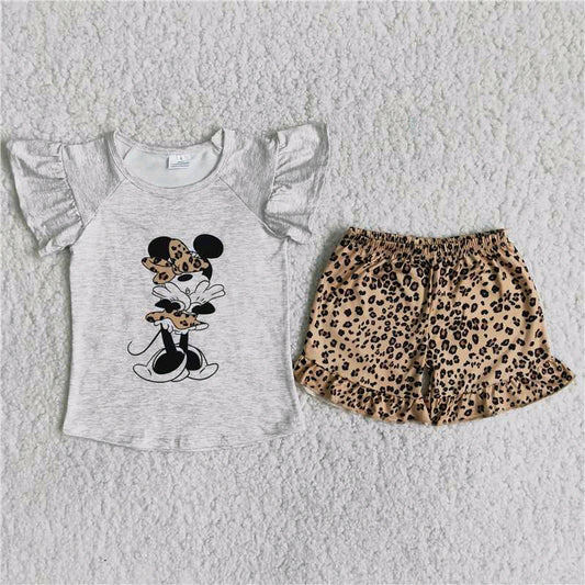 Leopard Mouse summer girl set